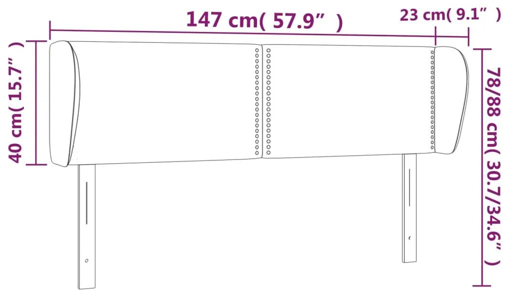 Tablie de pat cu aripioare gri inchis 147x23x78 88 cm catifea 1, Morke gra, 147 x 23 x 78 88 cm