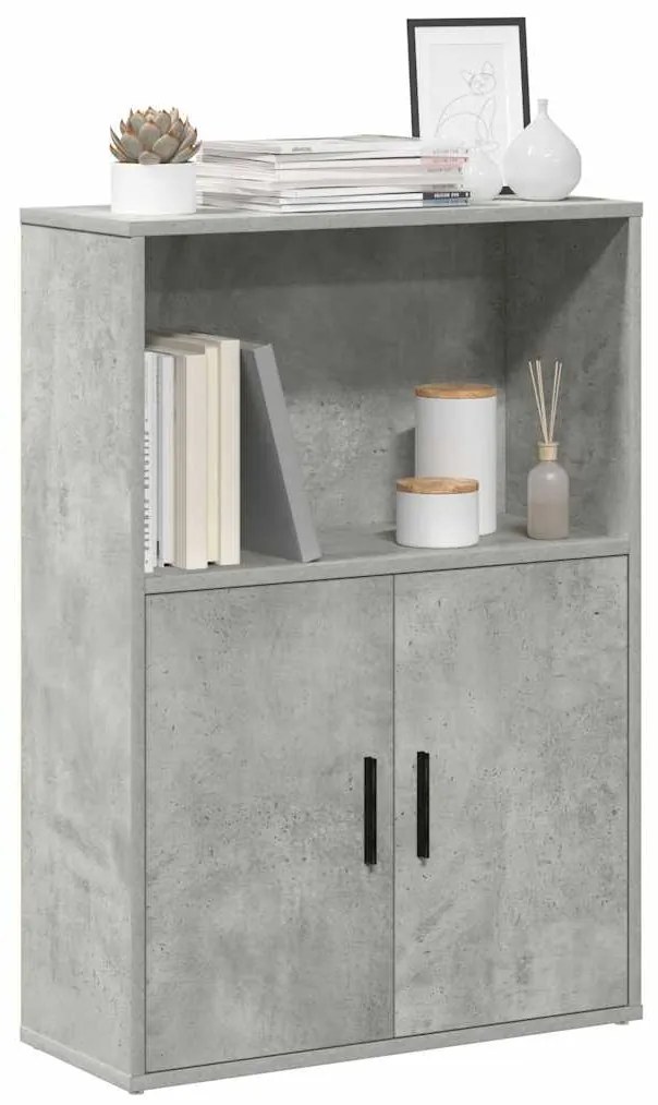 vidaXL Bibliotecă, gri beton, 60x24x85 cm, lemn prelucrat