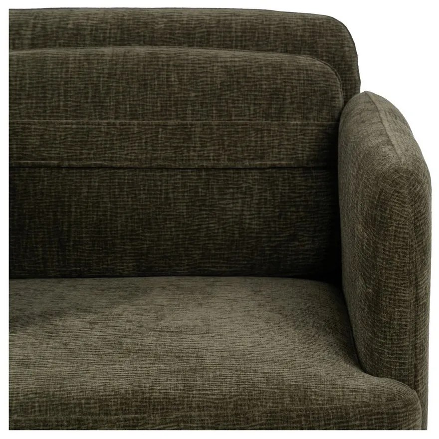 Fotoliu verde cu tapițerie din chenille Bind – Ixia