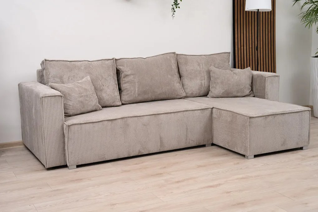 Canapea extensibila cu colt bilateral SMART COSARO, gri + 2 perne GRATUIT