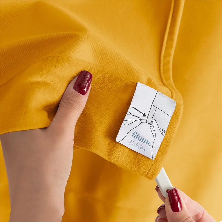 Draperie catifelată FILUMI muştar 140 x 250 cm 1 buc