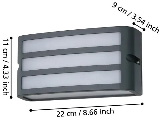 Aplică de exterior CAMARDA 1xLED/40W/230V antracit IP54 Eglo 900811