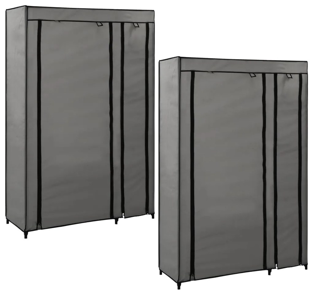vidaXL Dulapuri pliabile de haine 2 buc. gri 110x45x175 cm țesătură