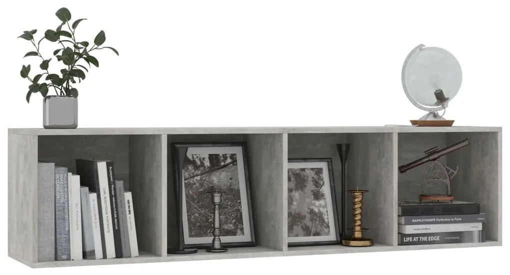 Biblioteca Comoda TV, gri beton, 143x30x36 cm 1, Gri beton