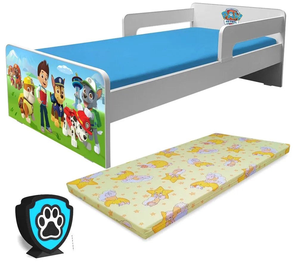 Pat Paw Patrol pentru Copii P2L 2-8 Ani Cu Paravane Detasabile + Saltea Light + Lampa Pc-p-p2l-paw-bas-lmk-70