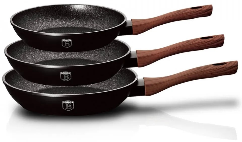 Set tigai marmorate (3 piese) din aluminiu forjat Ebony Rosewood Collection Berlinger Haus BH 1727