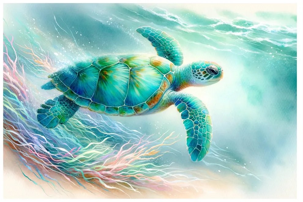 Tablou broască țestoasă de mare în ocean