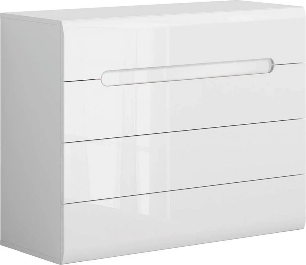 Comoda AZTECA TRIO, alb, PAL, cu sertare, 105x41x84 cm
