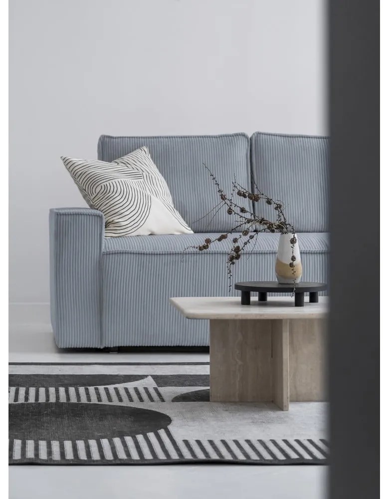 Colțar gri deschis extensibil cu tapițerie din catifea reiată (cu colț pe partea stângă ) Brave Dave – Miuform