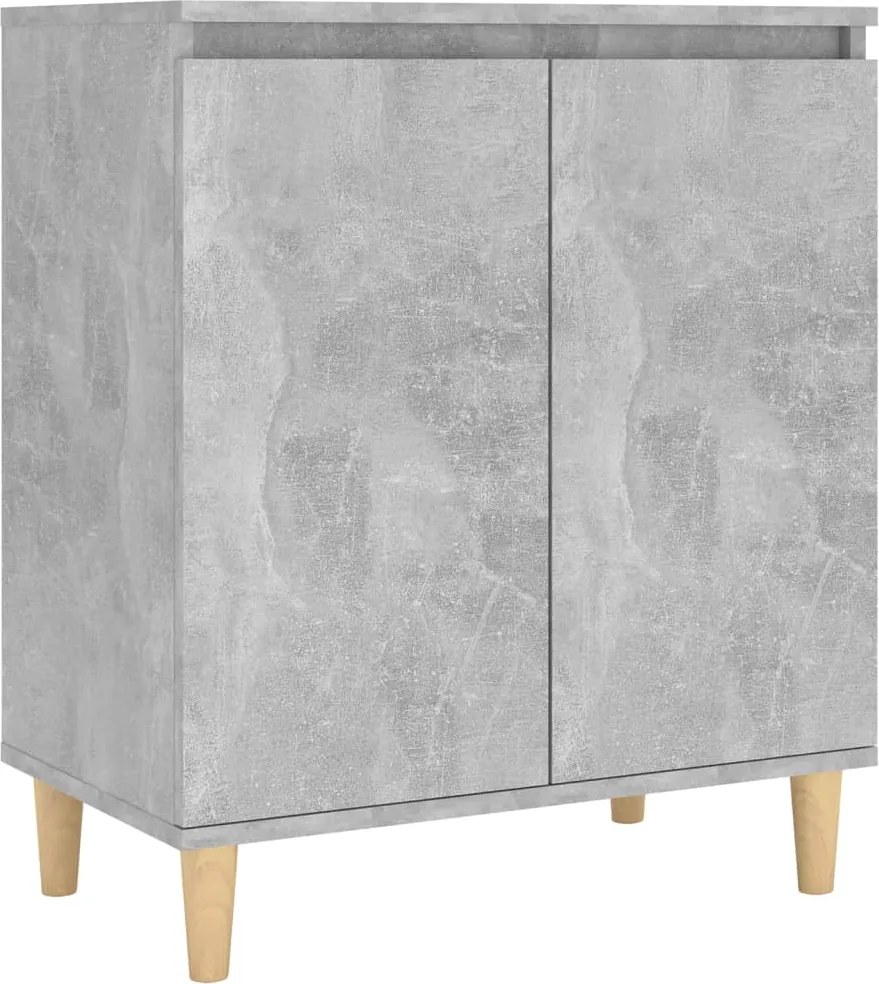 vidaXL Servantă & picioare lemn masiv, gri beton, 60x35x70 cm, PAL