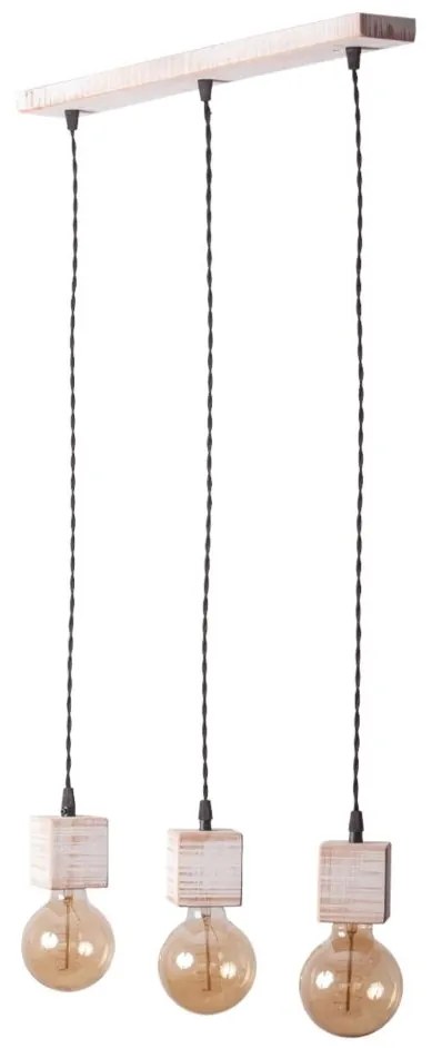 Lustra cu 3 pendule rustica fabricata manual din lemn ALASKA