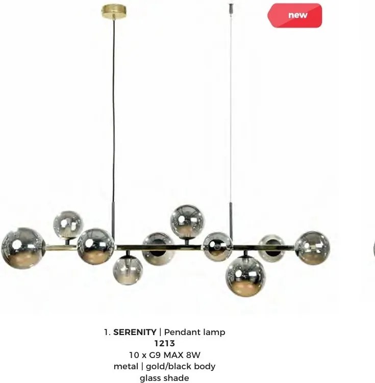 Lustra cu 10 surse de lumina SERENITY auriu