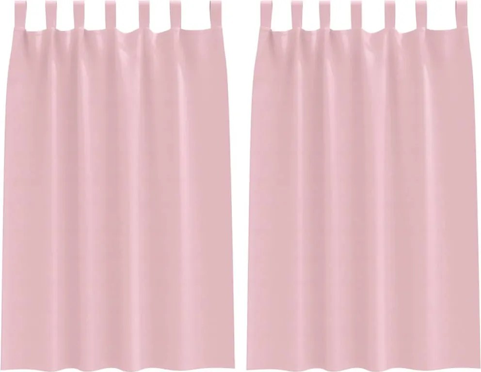 vidaXL Perdele Opaque cu Inel 2 pcs Roz bebe 175 x 140 cm Poliester