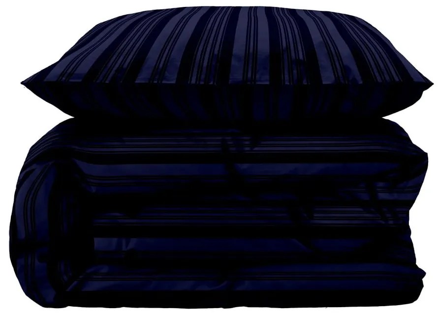 Lenjerie de pat albastru-închis din damasc pentru pat de o persoană, extinsă 140x220 cm Noble – Södahl