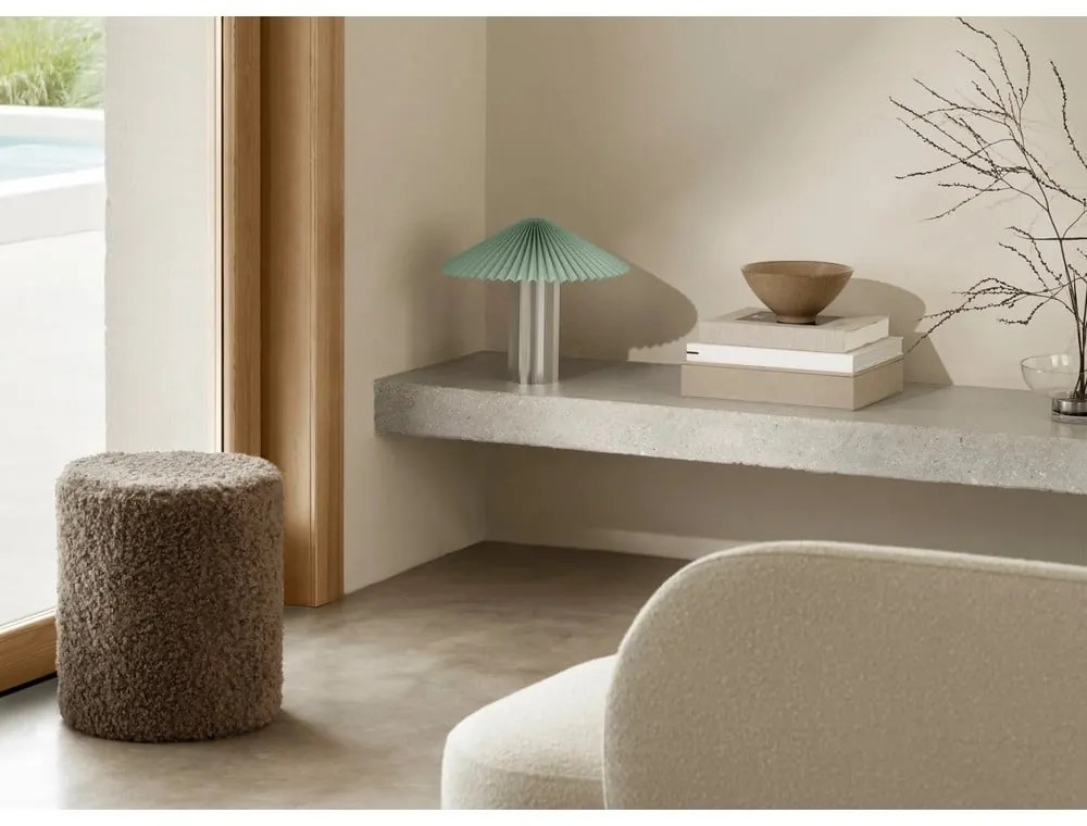 Taburet maro cu tapițerie din țesătură bouclé Teddy – Blomus