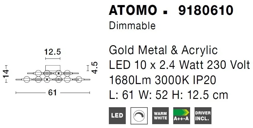 Lustra LED deosebita, design modern ATOMO
