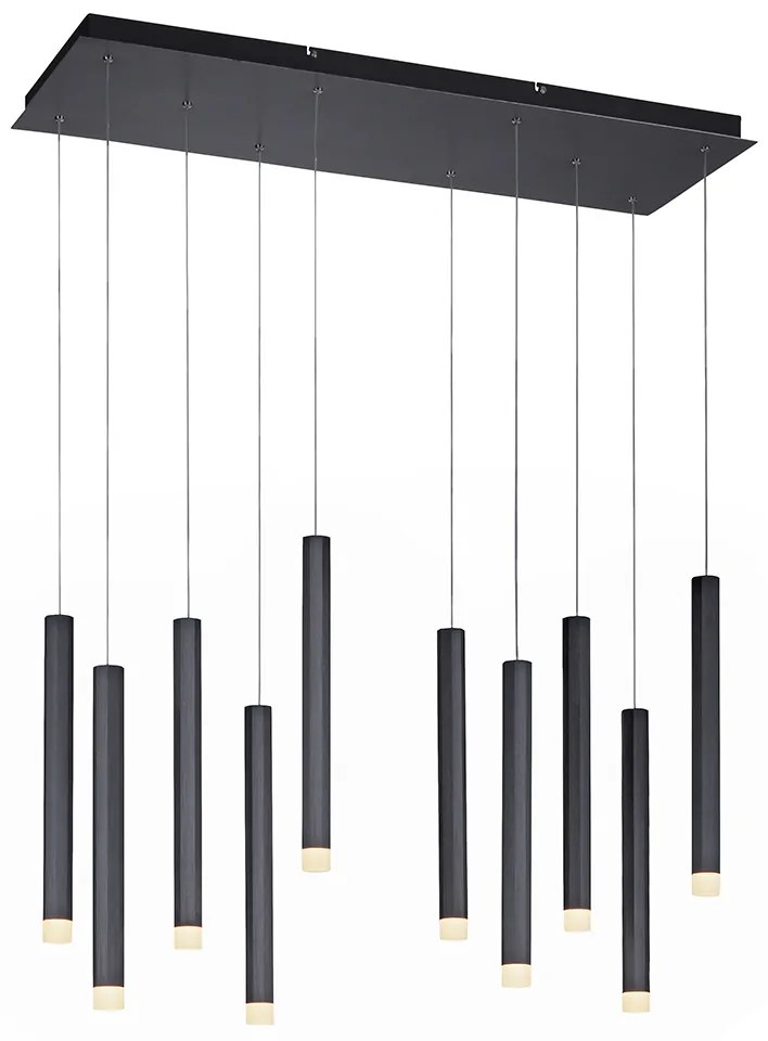 Lampă modernă suspendată neagră cu LED 10 lumini - Stanislas