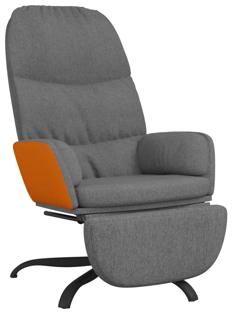 3097394 vidaXL Scaun de relaxare cu taburet, gri deschis, material textil