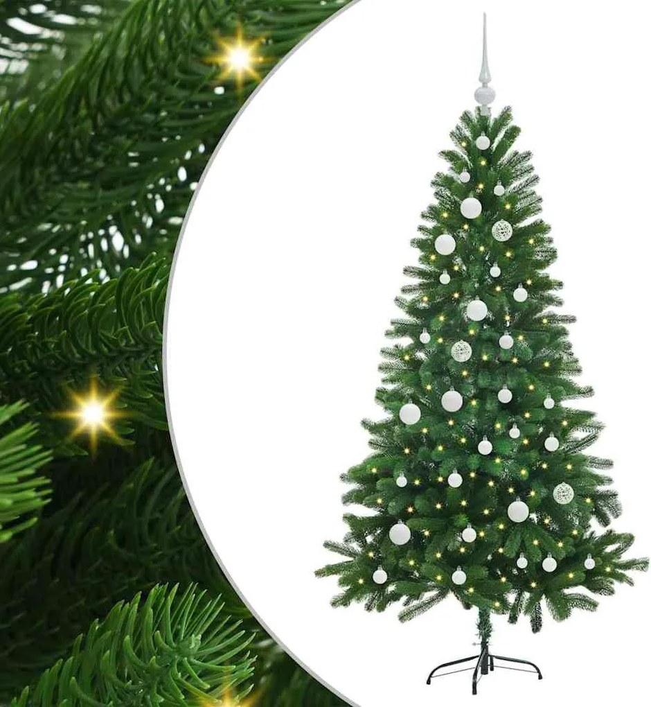 vidaXL Brad de Crăciun cu 150 LED cu suport Verde 150 cm PE