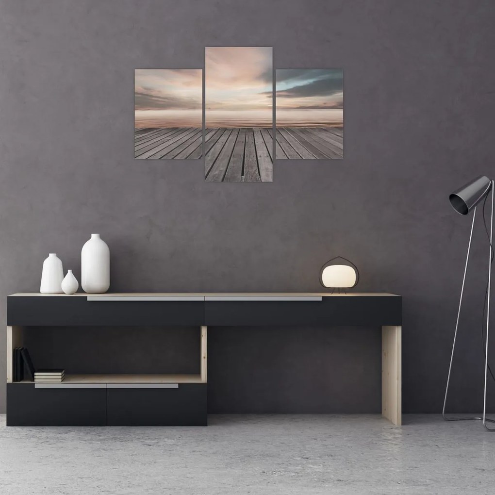 Tablou - Pier la apus de soare (90x60 cm)