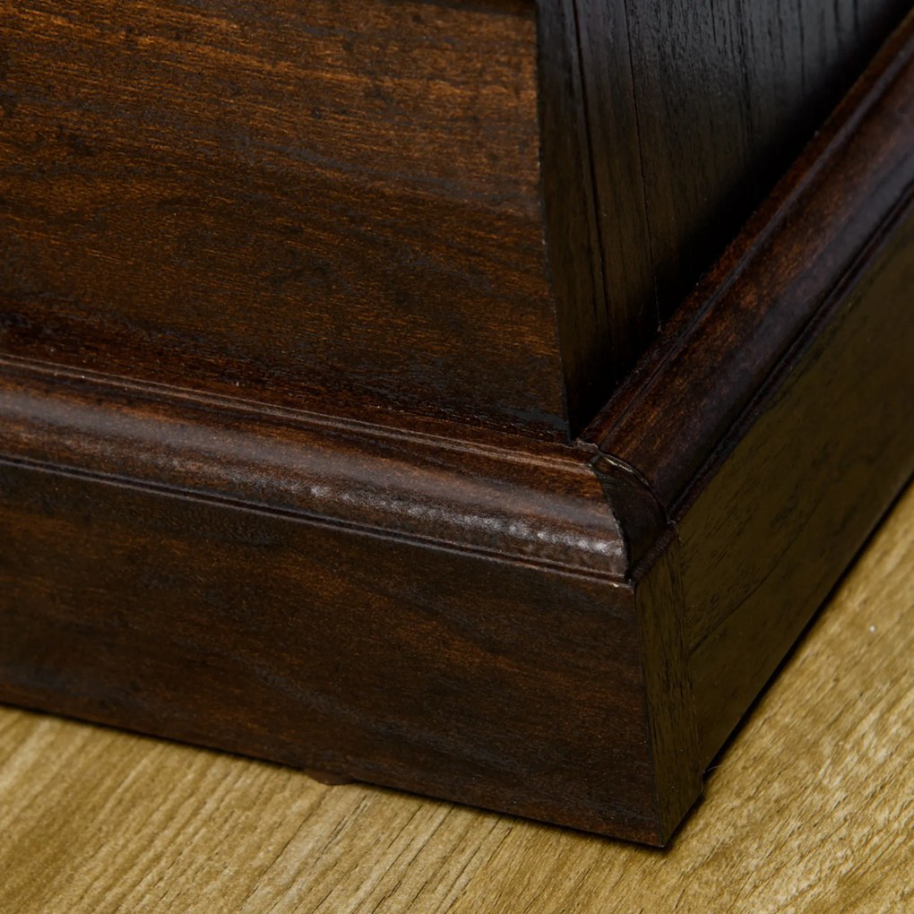 HOMCOM Semineu Electric de Podea cu Timer, Temperatura Reglabila, din Metal, ABS si PAL, 80x21.6x67.8 cm, Maro | Aosom Romania