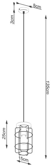 Lustră pe cablu Sollux SL.1263 GOTTO 1xE27/15W/230V negru