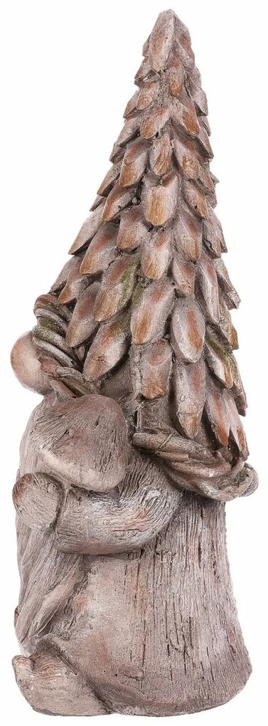 Decorațiune de grădină pitic Ciupercă, gri, 25 x19 x 49 cm