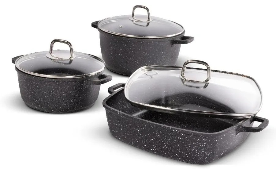 Lamart LT1287 Set de 6 vase Cast, negru