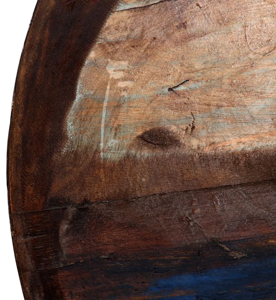 Masuta de cafea, baza neagra, 60x60x33 cm, lemn masiv reciclat 1, Negru