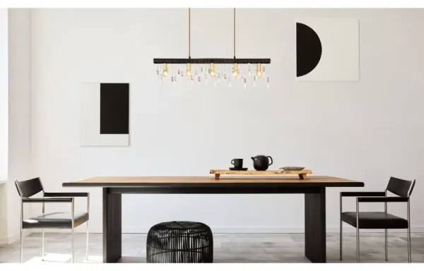 Globo 15532-5HB - Candelabru suspendat pe cablu KIRA, 5xE14/40W/230V, negru