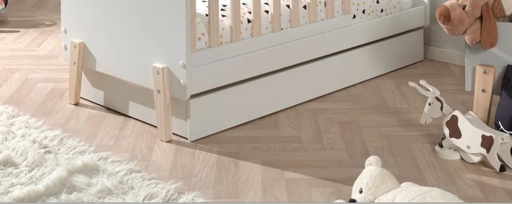 Set KIDDY format într-un Pat copii pentru copii mici (70x140) cu sertar.