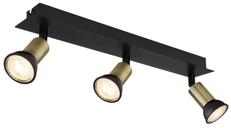Plafoniera 3L design modern Drew negru, auriu