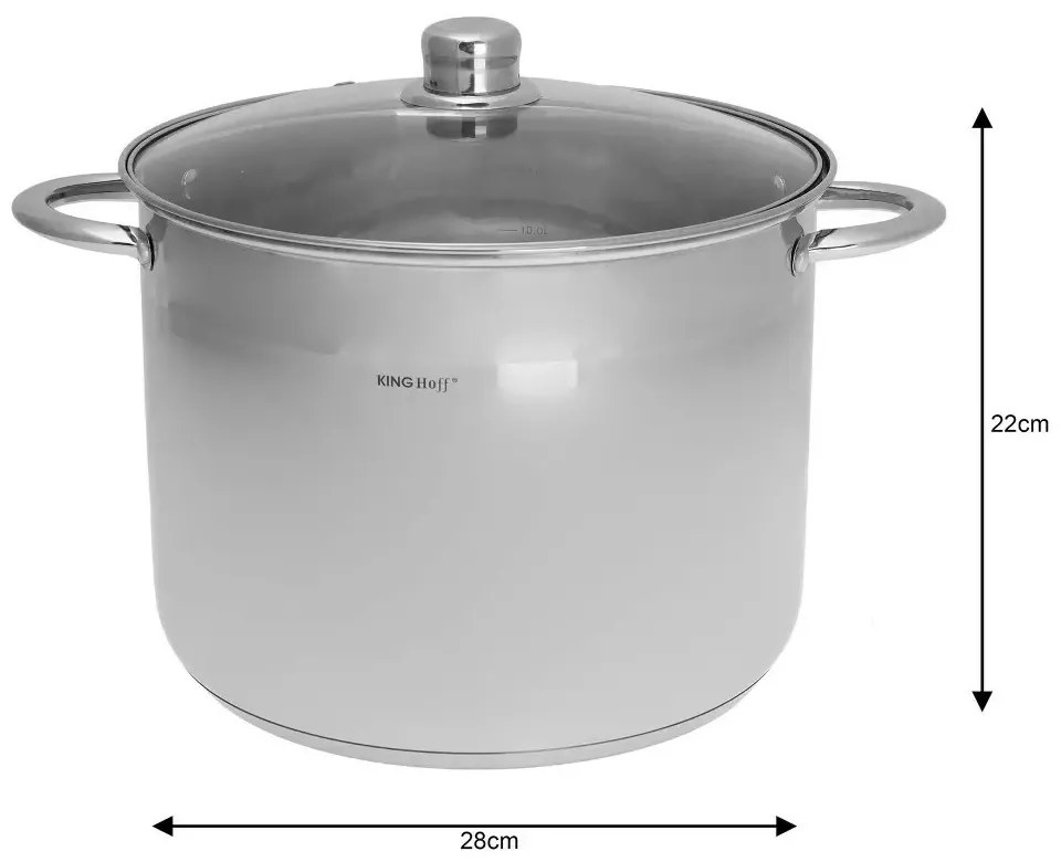 Set oale din inox cu capace 26/28/30 CM, 11.1 / 13.5 / 16.2 L Kinghoff KH4312