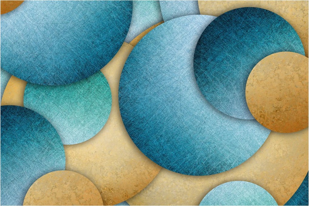 Tablou cu abstracție cercuri (90x60 cm)
