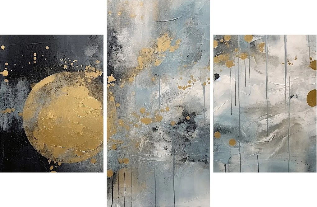 Tablou - Abstracție cu minge de aur (90x60 cm)