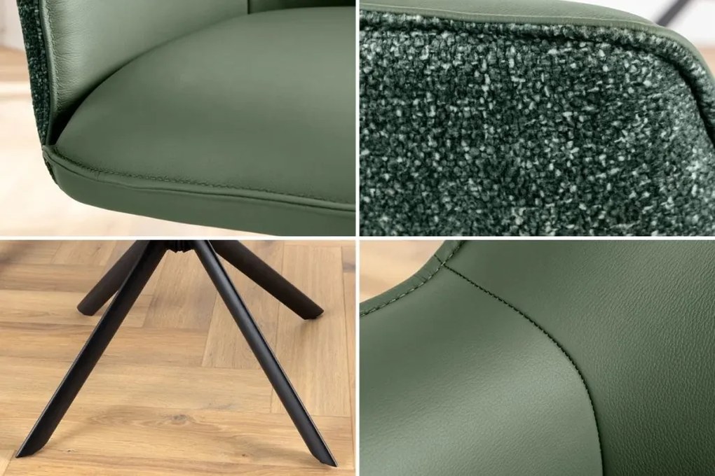 Set 2 scaune Pivotante, Piele Naturala LE GRAND verde