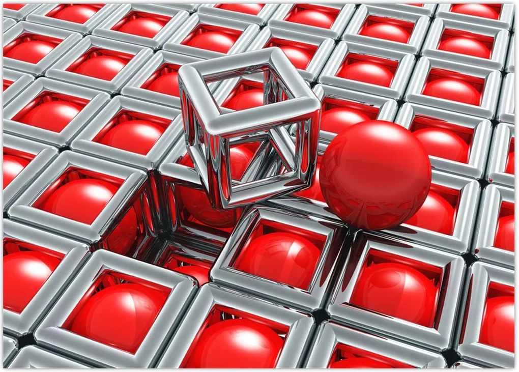 Tablou - Abstract metalic 3D (70x50 cm)