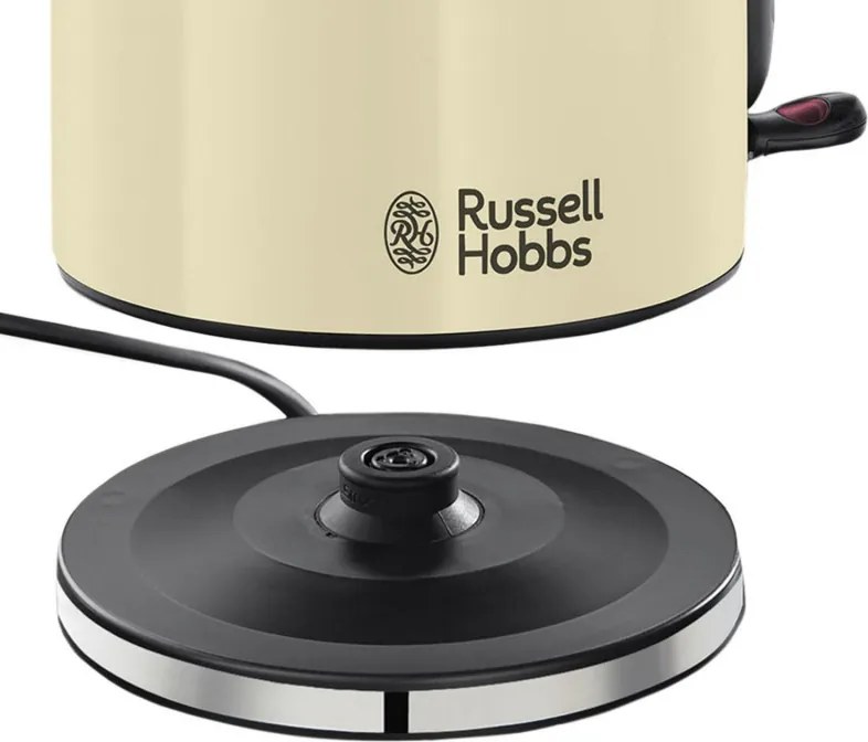 Cana electrica Russell Hobbs Colours Plus Classic Cream 20415-70, 2400 W, 1,7 l, Fierbere rapida, Element de incalzire ascuns, Baza rotativa la 360°, Indicator, Crem