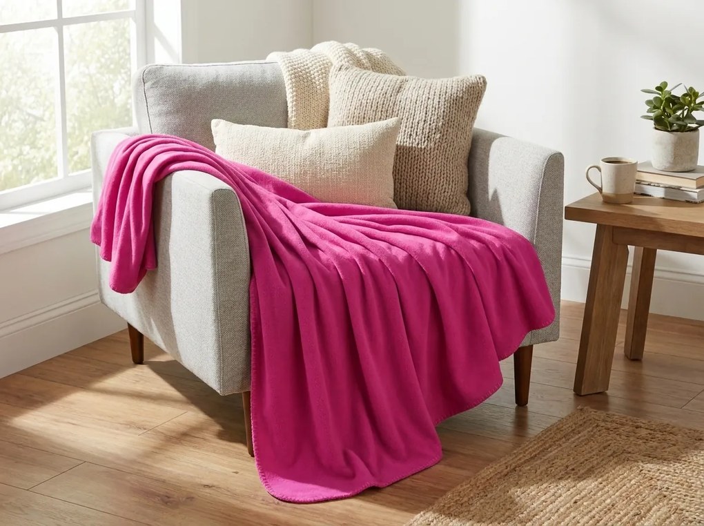 Patura fleece FLEORA, purpurova Dimensiune: 180 x 200 cm