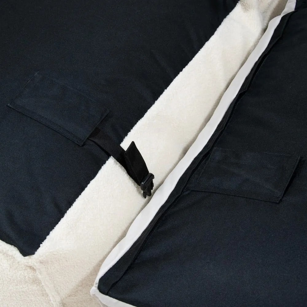 Fotoliu bean bag gri deschis cu tapițerie din țesătură bouclé Mass Corner 150 Right – SLOWDOWN