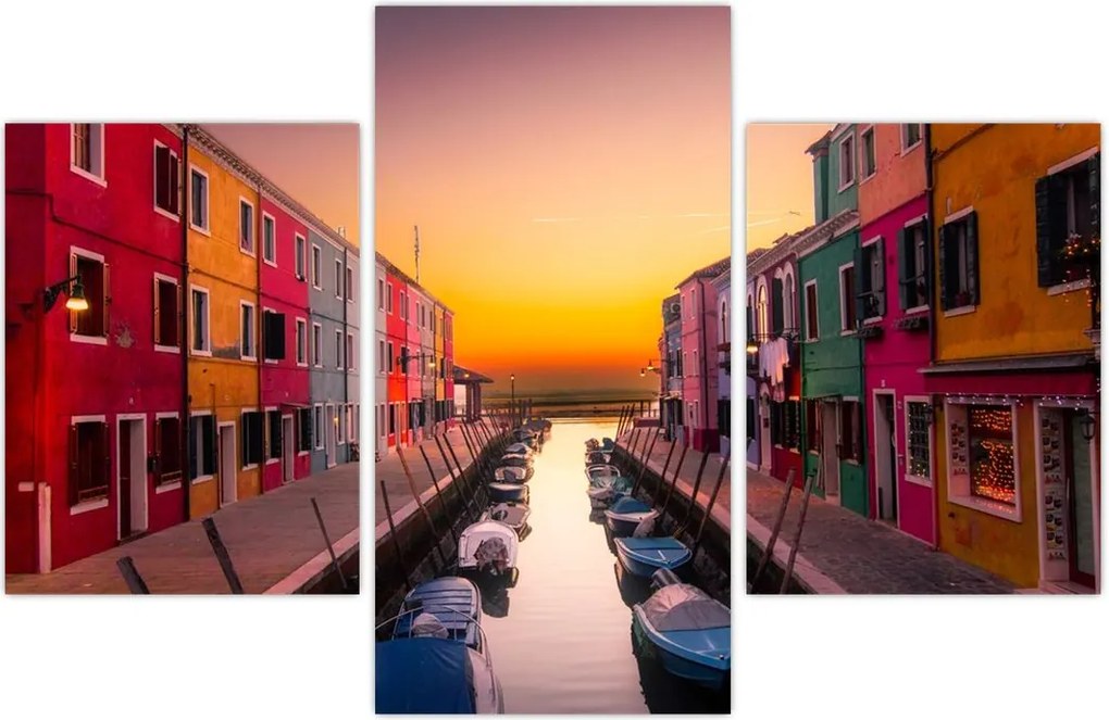 Tablou - Apus de soare, insula Burano, Veneția, Italia (90x60 cm)