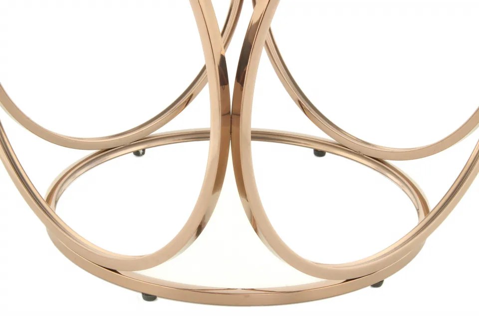 Masuta de cafea rotunda din sticla Whitney 50x50x52 gri/auriu