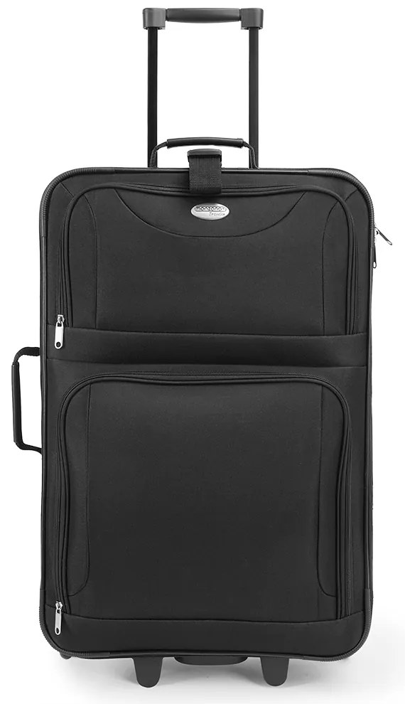 Deuba Set valize de călătorie pe roți, negre, 4 părți (60l, 34l, 16l, 3l)