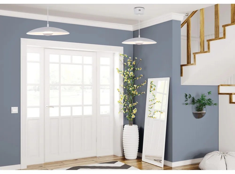 Lustră albă LED cu abajur din metal Lund – Candellux Lighting