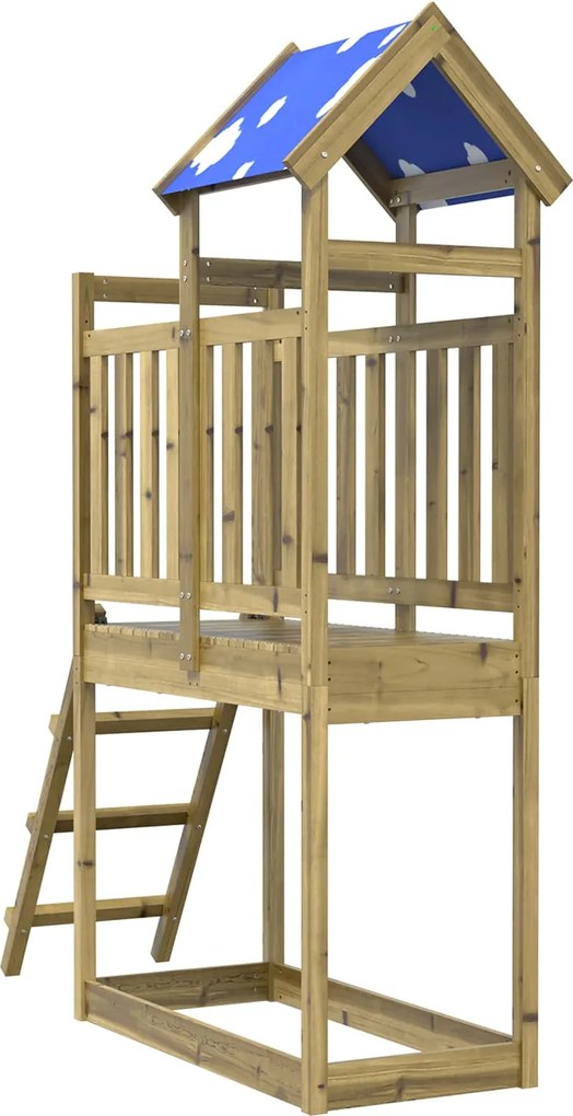 vidaXL Turn de joacă Maro 52,5 x 110,5 x 215 cm Lemn impregnate solid