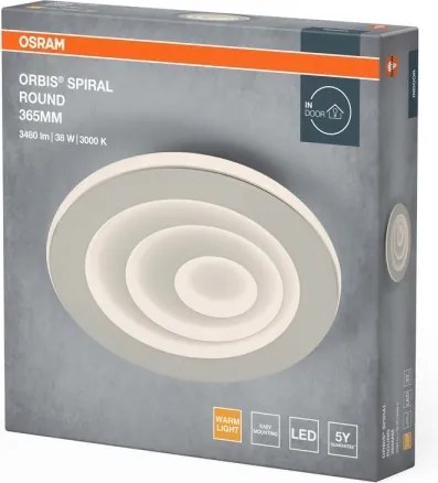 Osram - Plafonieră LED ORBIS SPIRAL, 38 W, 230 V, Ø 36,5 cm, albă