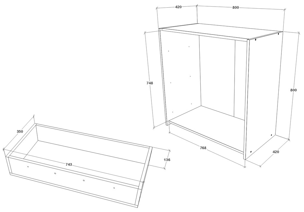 Comoda Malmo, 3 Sertare, Stejar Artisan/Argila, 80 x 42 x 80 cm