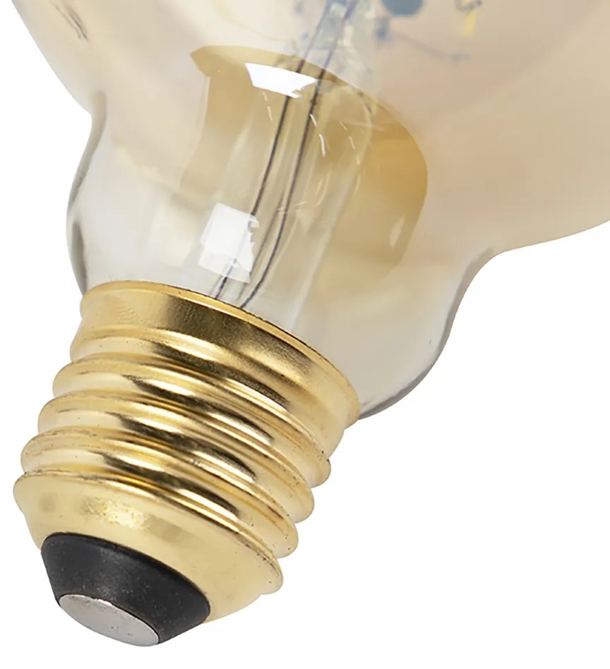 Set de 3 becuri LED E27 Dim to Warm G95 auriu 8W 806lm 2000-2700K