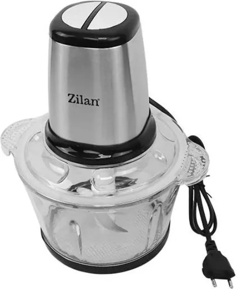 Tocator legume-fructe Zilan ZLN3898 din inox, Vas din sticla capacitate 2L, 2 trepte de viteza + pulse, Putere 400W