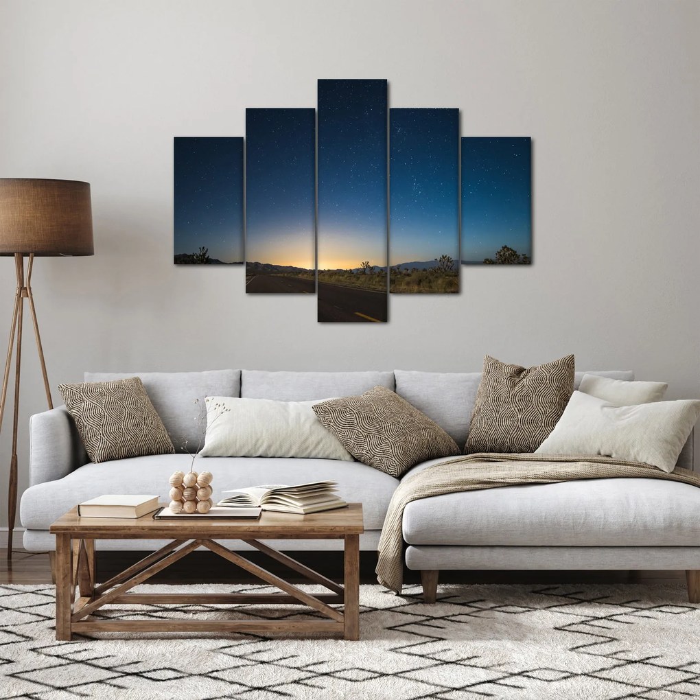 Tablou - Cer de noapte deasupra drumului (150x105 cm)